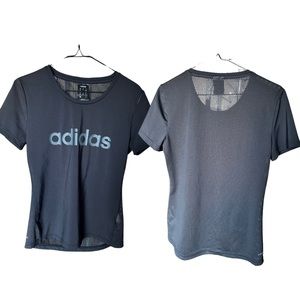 Adidas Mesh Back Small Black Workout Tee